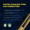 Flextron Gas Line Hose 1/2'' O.D.x48'' Len 3/8" FIPx1/2" MIP Fittings Yellow Coated Stainless Steel Flexible FTGC-YC38-48J - alternate 5